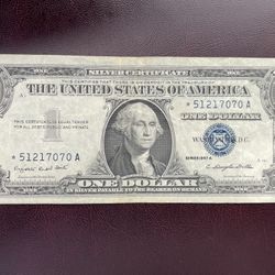 Blue Seal One Dollar Bill ⭐️ Note😎