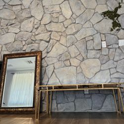 Elegant Mirror & Modern Glass Coffee Table 