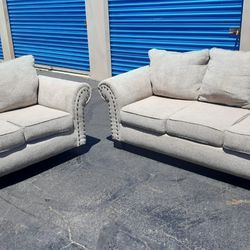 Light Gray Couch And Loveseat Set