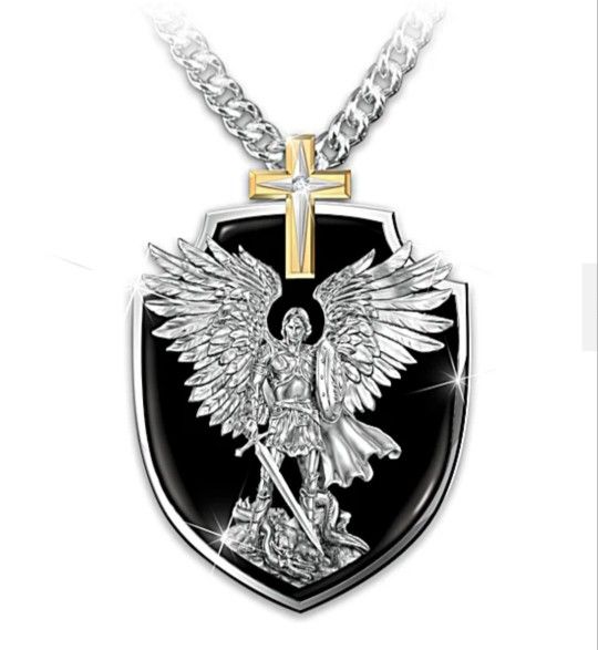 STRENGTH OF St. MICHAEL" PENDANT NECKLACE FOR SON