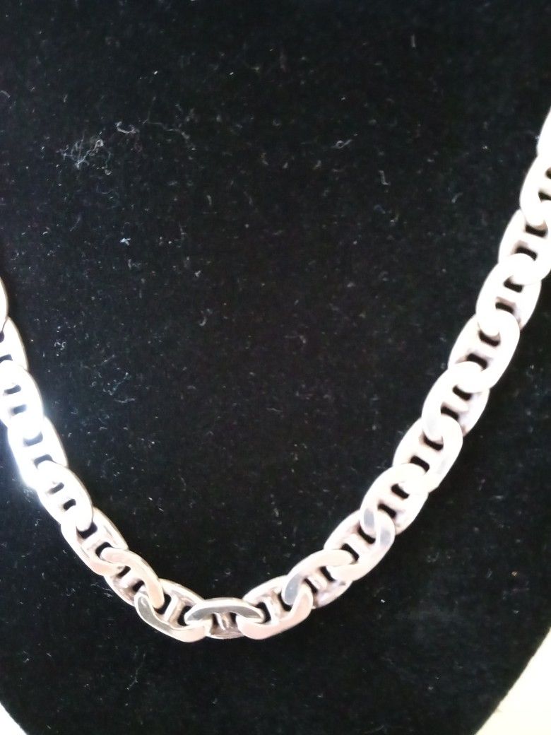 Silver Curb Chain Necklace