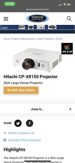 Hitachi CP-X8150 Large venue Projector 