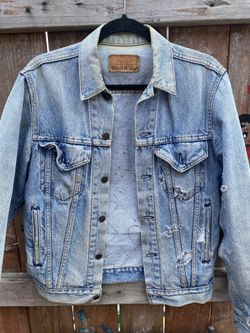 Vintage Heavily Distressed Vintage Denim Jacket $100