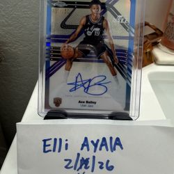 ace bailey 2025 topps chrome next stop signatures blue 101/150