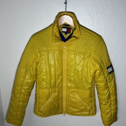 Vintage Tommy Hilfiger Yellow Puffer Jacket Small 