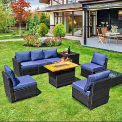 Patio Furniture Set Outdoor Sectional With Fire Pit