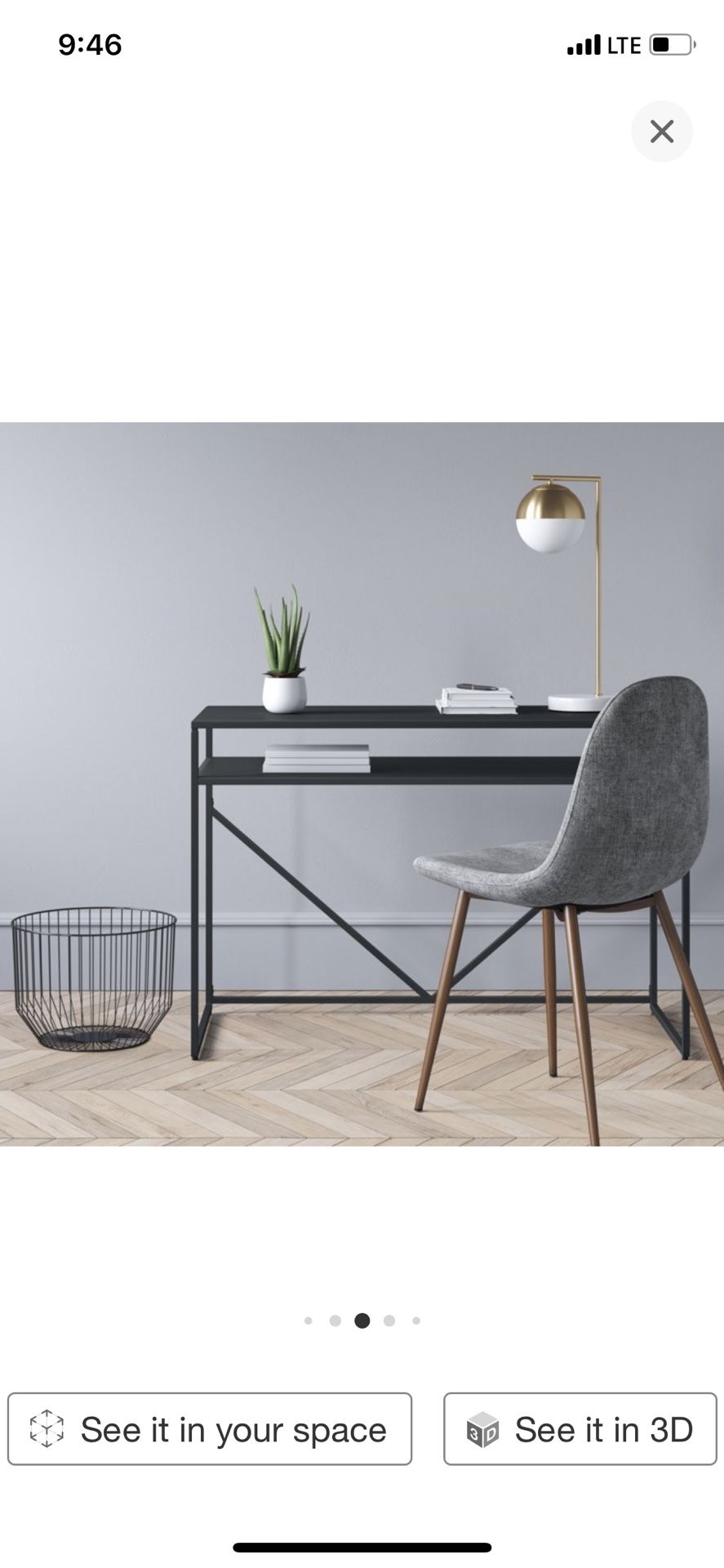 Desk Whit Storage .black