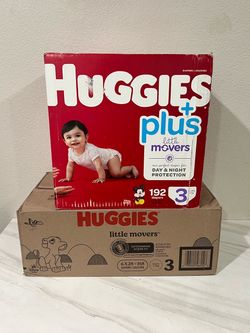 2 box Huggies Size 3 Diapers (168 count & 192 count)