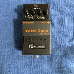 Boss MT-2W Metal Zone Waza Craft distortion guitar effects pedal.