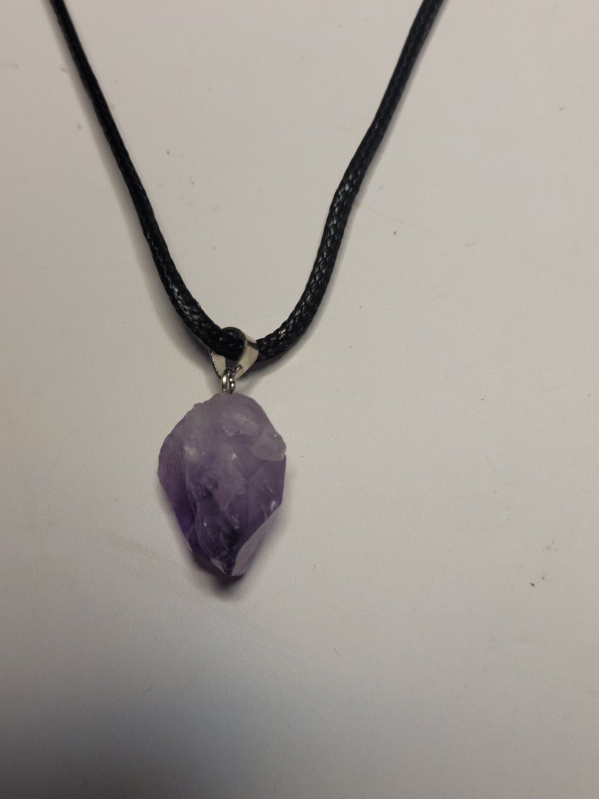 Raw Amethyst Stone With Choker Necklace