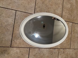 White Decorative Oval Wall Mirror
