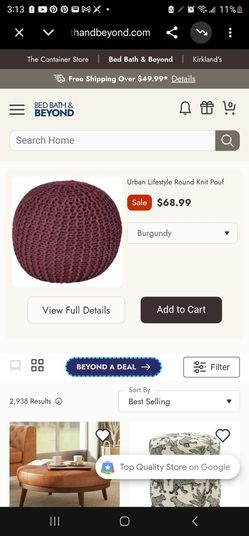 Round knit pouf