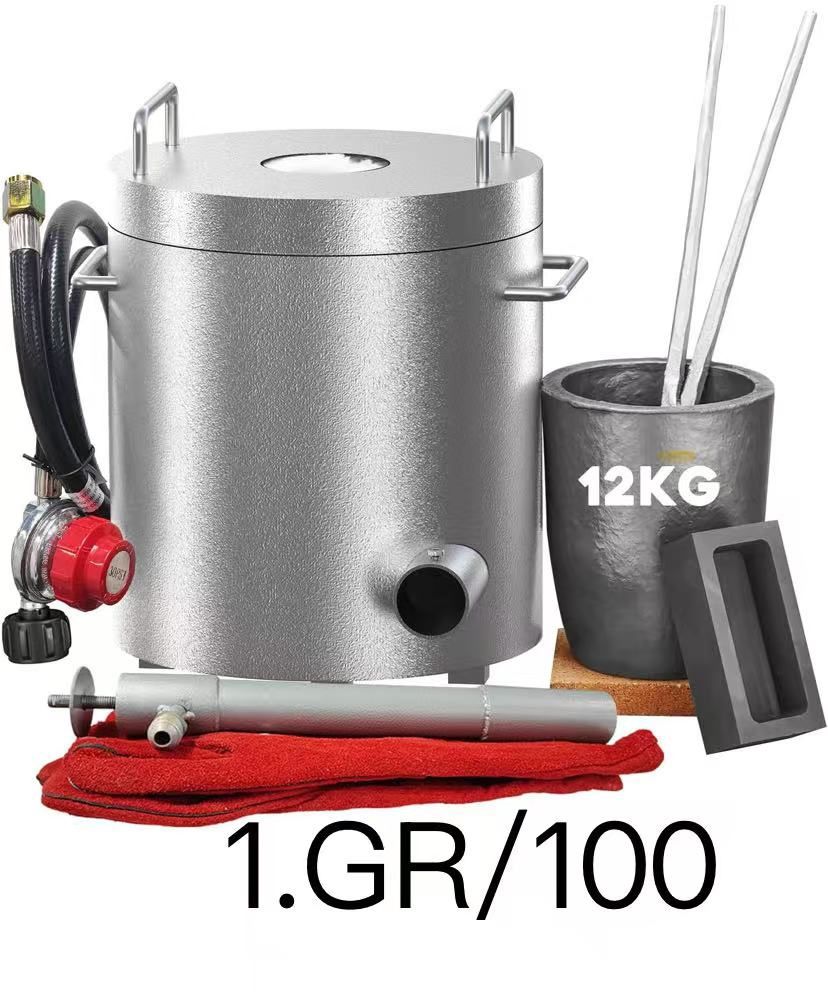 Used like new 26Lbs/12KG Propane Melting Furnace Kit, 2370°F Large Capacity Metal Foundry Furnace with Crucible and Tong, Melting Copper, Silver, Alum