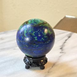 0.65 Lb (294g) Azurite Sphere Quartz Crystal 