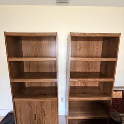 2 Brown Bookcases