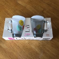LAV  Vega Glass Easter Mugs Set Of 2