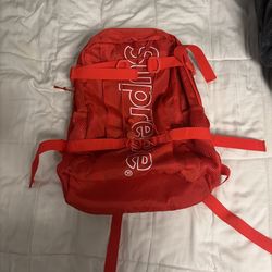 Red supreme backpack 