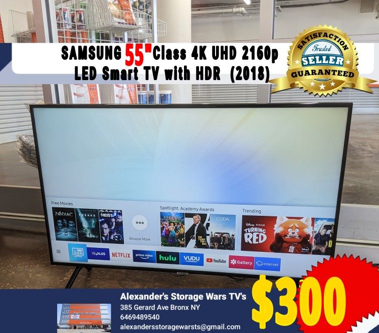 SAMSUNG 55" Class 4K UHD 2160p LED Smart TV with HDR
(2018)