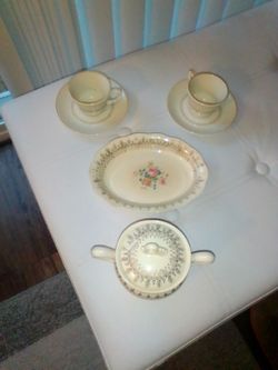 Shenango China tea cup set with plate bowl set