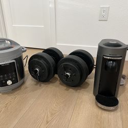 Nespresso Machine, Insta pot, Pair Dumbbells 