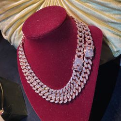 Red rare rose golden two piece short, 16 choker and 18 inch