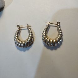 925 Silver Hoop Earring Nice Cleaned