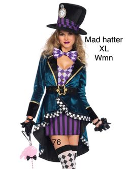 Mad Hatter Women Costume XL Halloween Alice in Wonderland