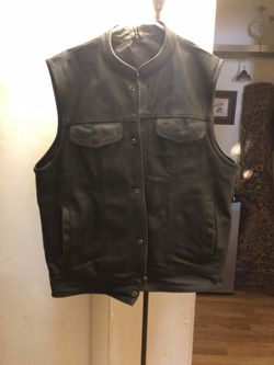 Mens leather vest