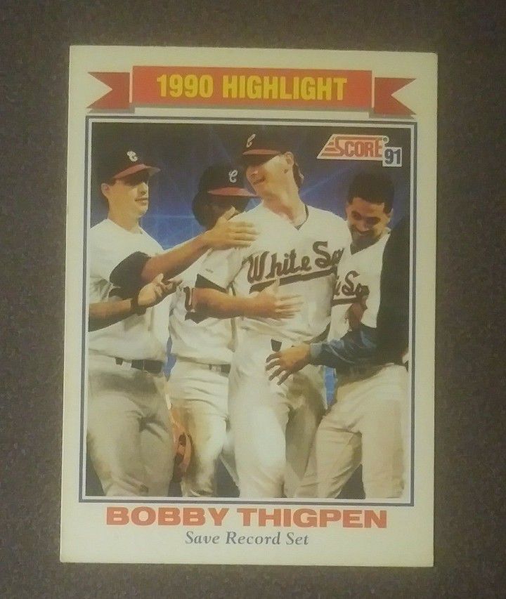 1991 Score Bobby Thigpen Chicago White Sox #418 Highlight Baseball Card Vintage Collectible Sports MLB Trading Commemorative Major League