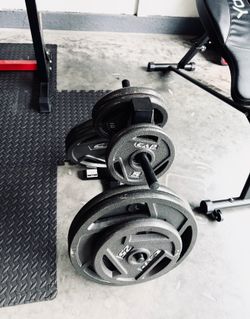 CAP Olympic Cast Iron Weight Plates – 260 lbs Total