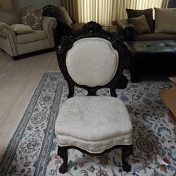 Antique 19C. Hand Carved Wooden Chair GC+