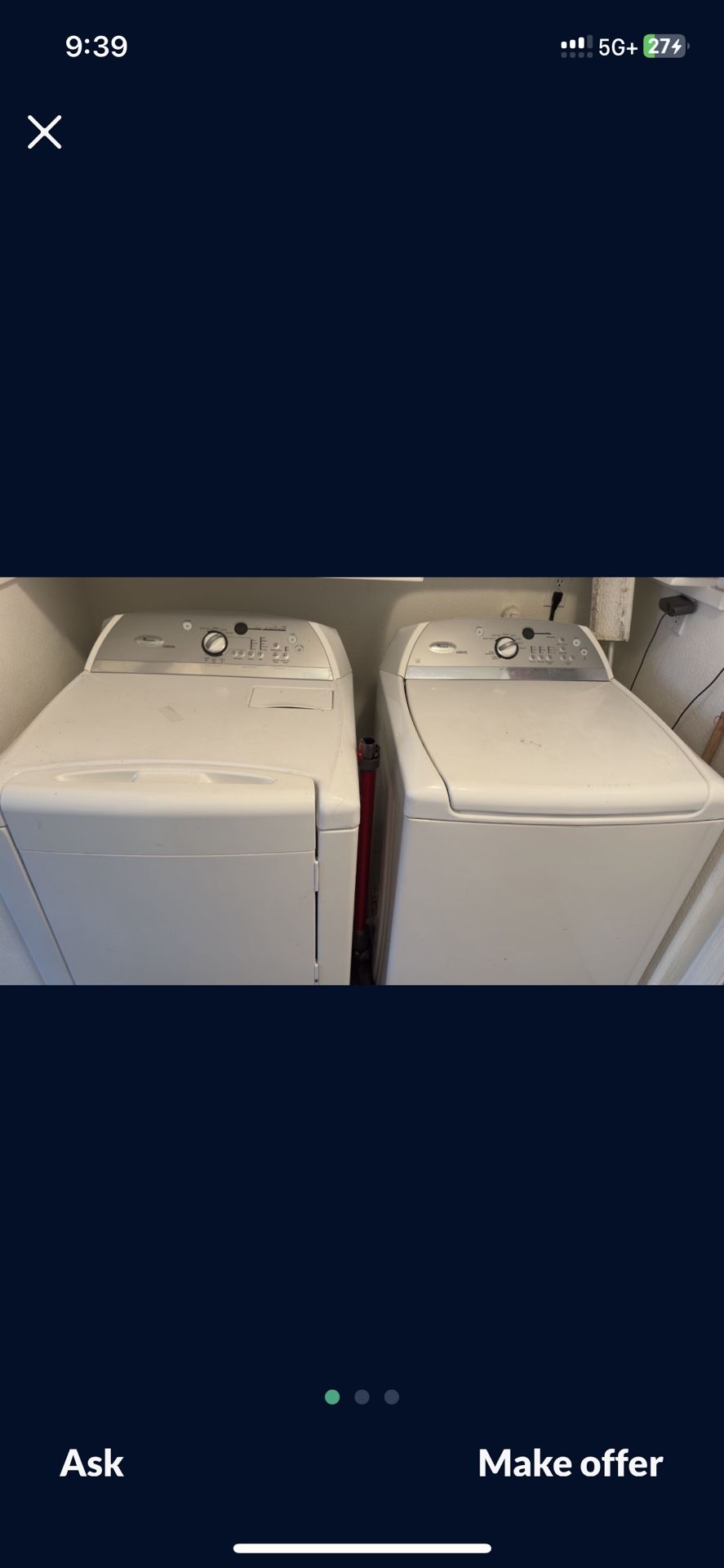 Whirlpools Washer And Dryer Set In Working Condition
