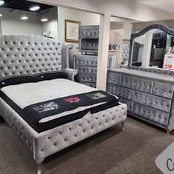 $16 Down Bedroom Set Queen/ King Bed Dresser Nightstand and Mirror Chest Options 