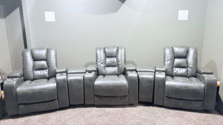 Luxury 3-piece Reclining Theatre Seats