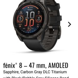 Garmin fēnix 8 Sapphire Titanium (47mm) AMOLED – Mint Condition w/ Box