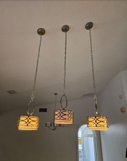 3 Dimmable Pendant lights for kitchen island