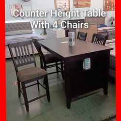 ✨ 5pcs Counter Height Table Set