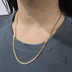 3.5mm Miami Cuban Chain Necklace 18k Gold Filled 