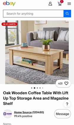 35”Approximately New in Box Tan Coffee Table