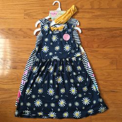 NWT Girls Dresses 2pack With Headband Size 8