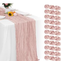 10 ft. Rose Gold Cheesecloth Table Runner Boho Gauze Rustic Sheer New (10 pack)