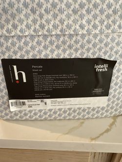 Cotton King Sheet Set Blue Print  