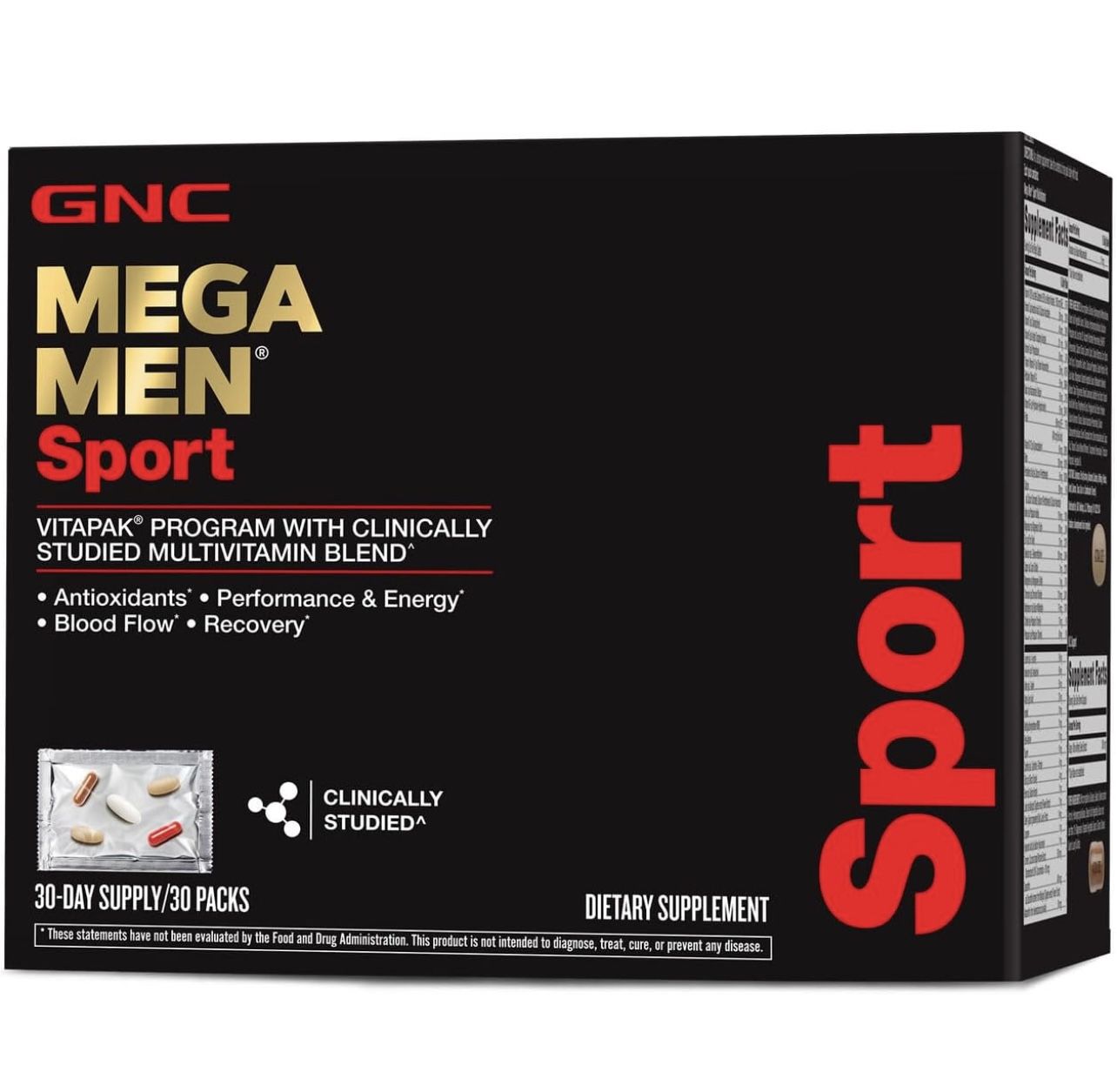 GNC Mega Men Sport Vitapak 30 Day New Formula