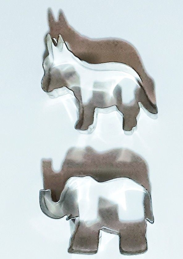 american Political Party DEMOCRATIC donkey and REPUBLICAN Elephant Cookie CUTTER Maker