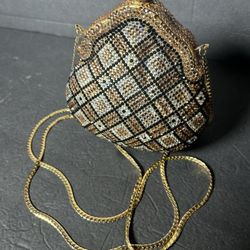 Vintage Michaelere Jeweled Minaudiere Bag Women’s Clutch Purse Rhinestone Gold