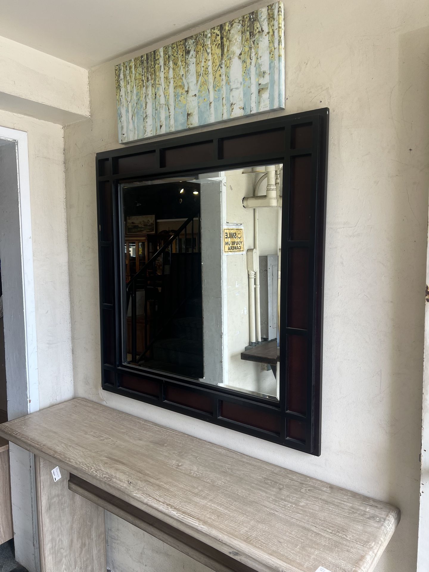 MIRROR: Mirror* Dark Espresso 2 Tone - Rectangular With Grid Accents SKU Q81P6S