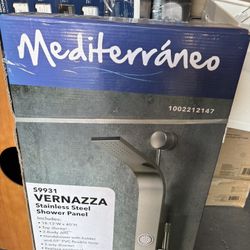 Mediterraneo Vernazza 43 in. 2-Jet Shower Panel System with Shower Head and Hand Shower in Stainless Steel
