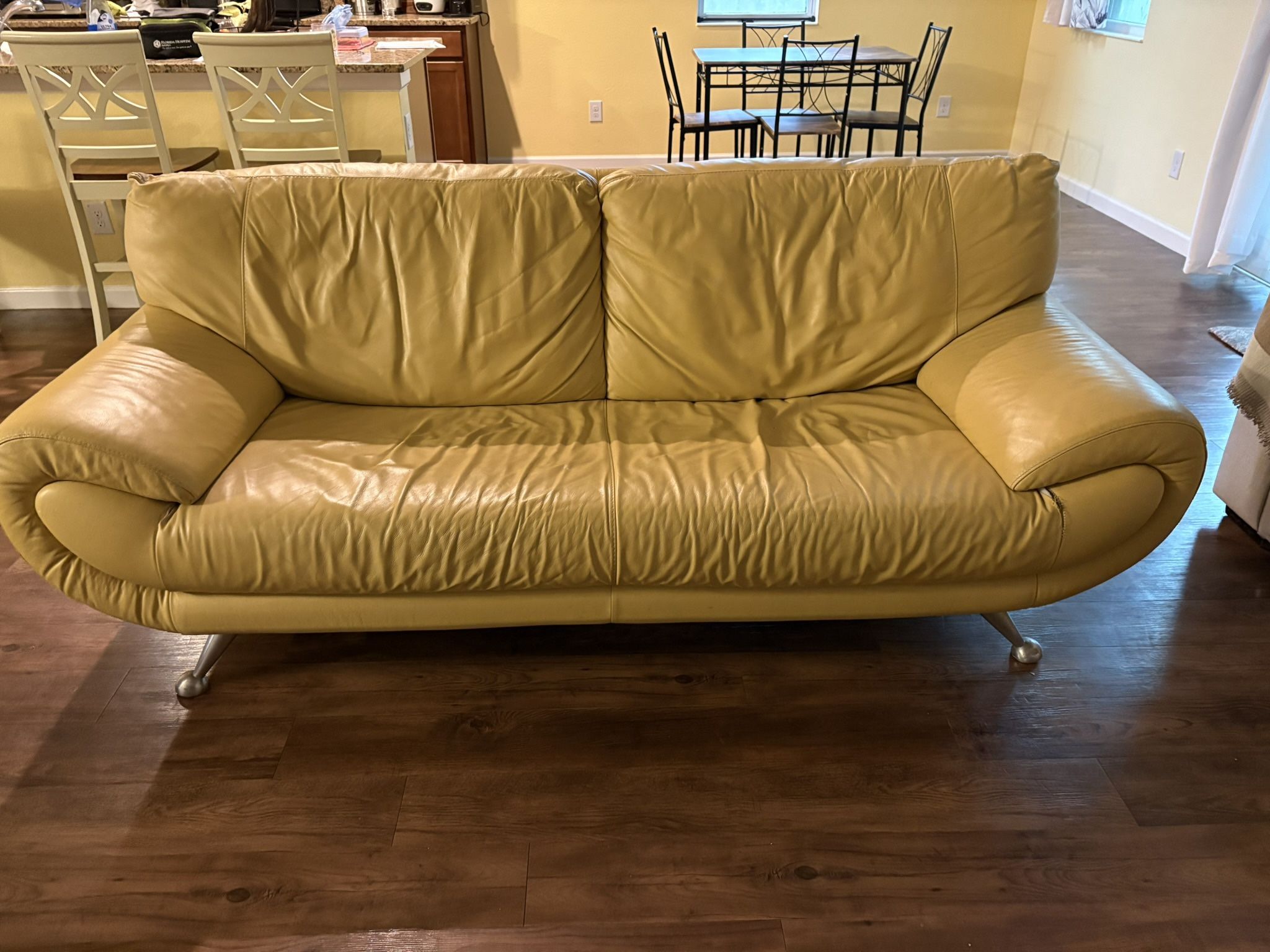 Yellow Leather Couch