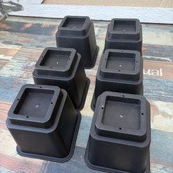 Bed Risers Heavy Duty 5 Inches Bed Elevators, Set of 6 Furniture Riser for Sofa and Table, Black