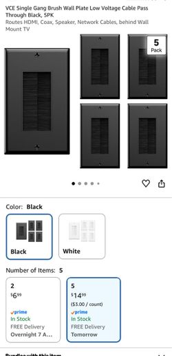 Wall plate ( hide cords)  5pk